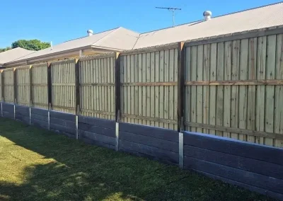 timber fence and concrete retaining walls Bracken Ridge