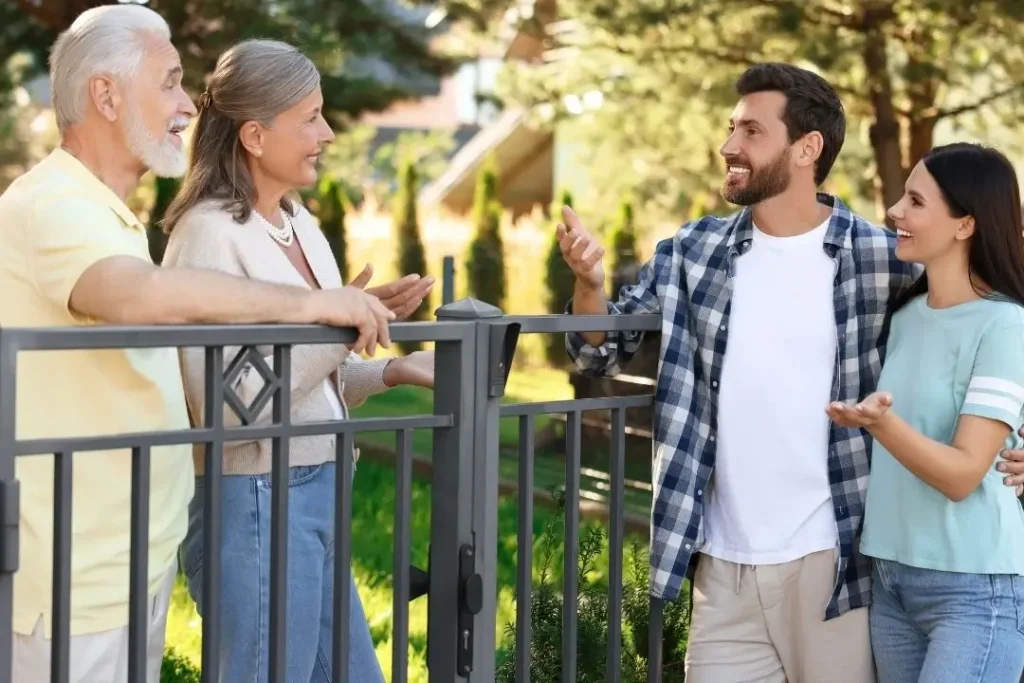 discussing with neighbours
