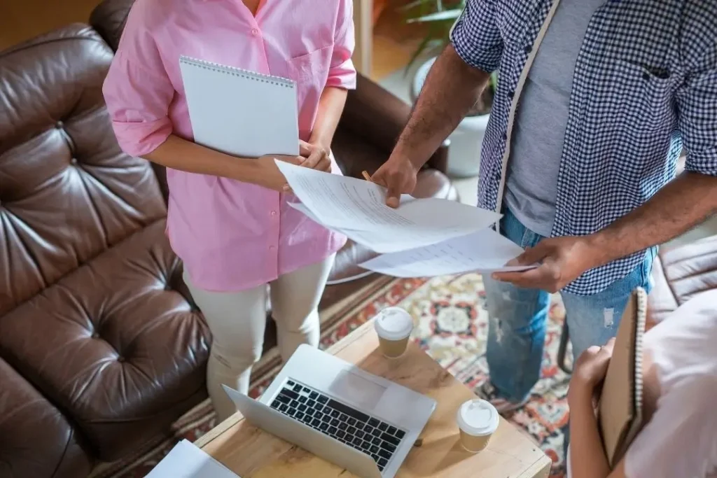 presenting documents to neighbour